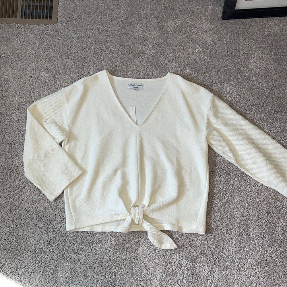 Madewell Texture and Thread Tie Top Size Medium. NEW WITH TAGS